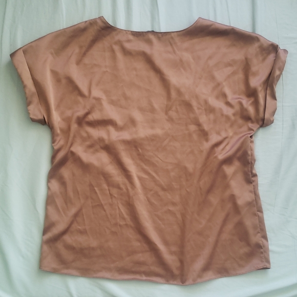 Bronze Faux Silk Tee - Picture 2 of 3